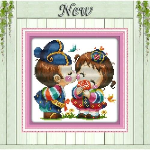 First awakening of love kiss Decor painting counted printed on canvas DMC 11CT 14CT kits Cross Stitch embroidery needlework Sets