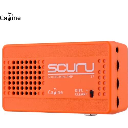 Caline S7 Portable Guitar Mini Amplifier Speaker 3W with Clear & Distortion Modes for Electric Guitar Electric Ukulele