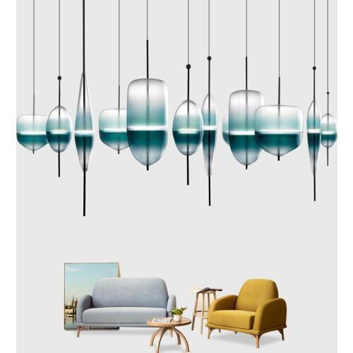 Postmodern Art led Pendant light Nordic Glass Pendant Lamp Personality Restaurant Light Exhibition Hall Decorative Hanging lamps