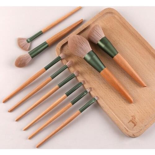 ZOREYA Professional Makeup Brushes Tools Set 10pcs Green Cosmestic Powder Foundation Blending Blending Eyeshadow Face beauty