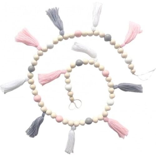 1.5m Nordic Pendant Bead Garland Hanging with Tassel Pearl Decor Props Ornament