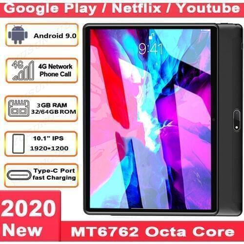 4G LTE Phone 5G Wifi Global Version 2.5D Glass New Android 9.0 10 inch tablet 8 Cores 1920x1200 WiFi GPS Tablet 10.1"+Free Gifts