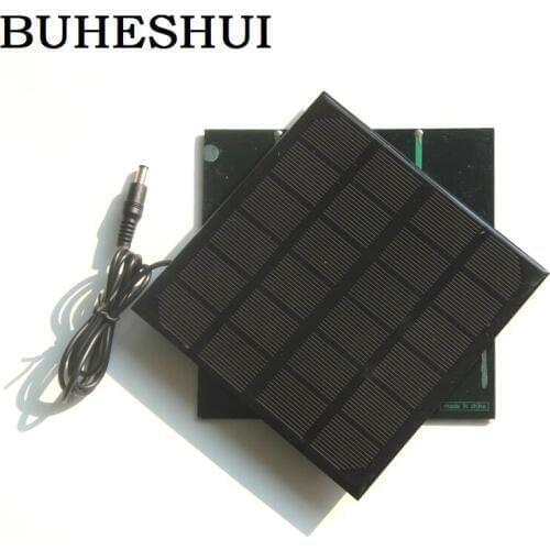 BUHESHUI 3W 6V Solar Panel Monocrystalline Solar Cell Module+5521DC Solar System Charger For 3.7V Led Light Battery 145*145MM