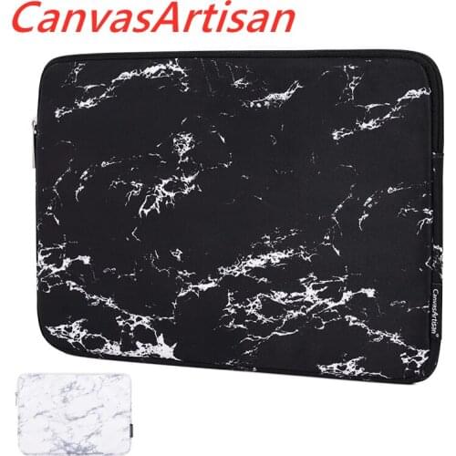 CanvasArtisan Brand Laptop Bag 11",12",13",14",15",15.6",Marble Texture Sleeve Case For Macbook Air Pro Notebook,Dropship V017