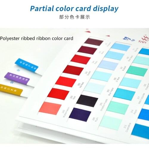 16mm 22mm 25mm 38mm 50mm 75mm Width Thermal Transfer Grosgrain Ribbon Various Colors Customized 10/50 Code Color Card