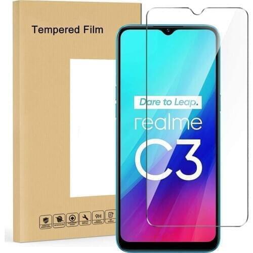 Tempered Glass For OPPO Realme C3 Glass 9H 2.5D Protective Film Explosion-proof Clear Screen Protector Phone Case
