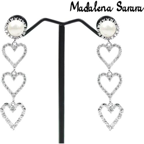 MADALENA SARARA AAAA Cubic Zirconia High Quality Women Necklace Jewelry Set Options Heart Dangle Earrings