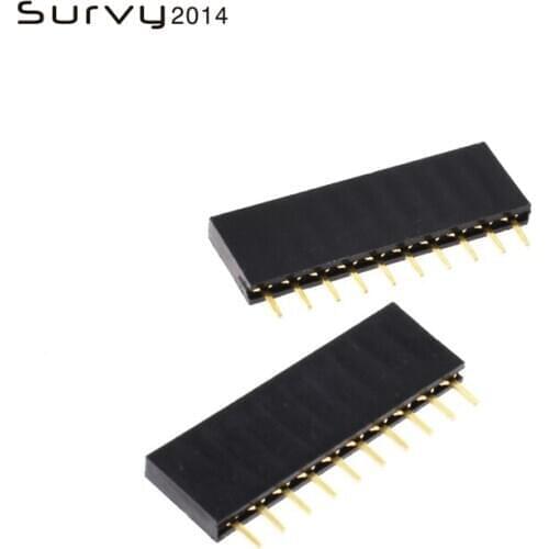 10/20/100PCS 10 Pin Header Socket gold plated 10Pin 2.54mm Row Straight Female Single diy electronics