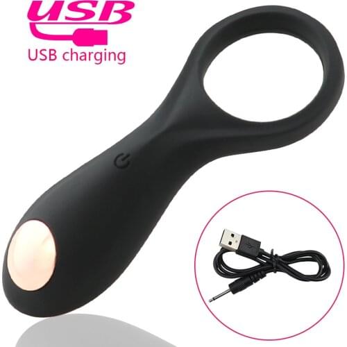 10 Vibration Frequency Silicone Penis Ring Vibrating Ring Male Delayed Ejaculation Ring Male Masturbator Adult Sex Toys For Men