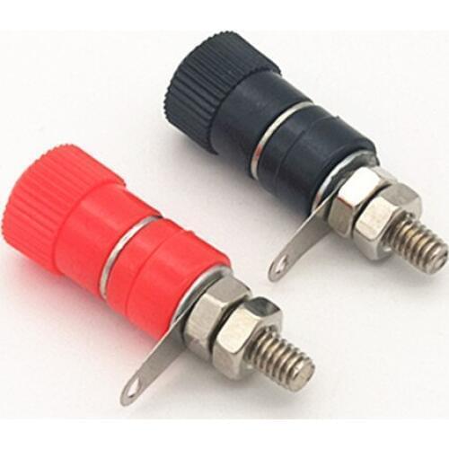 100pcs/lot 4mm Banana Plug Jack Connector Mount Black Red Terminal Blocks JS-910B Amplifier Terminal Connectors