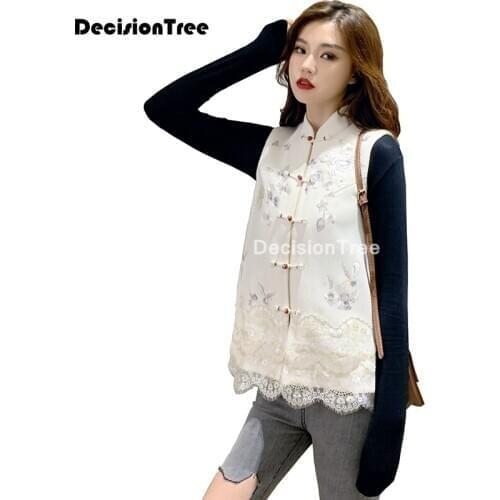 2021 embroidery qipao ethnic clothing chinese traditional clothes vests for women women chinese traditional national tang vest