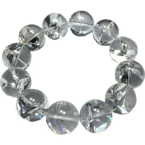 5A White Crystal round bracelet 8/20mm wholesale beads nature FPPJ gemstone
