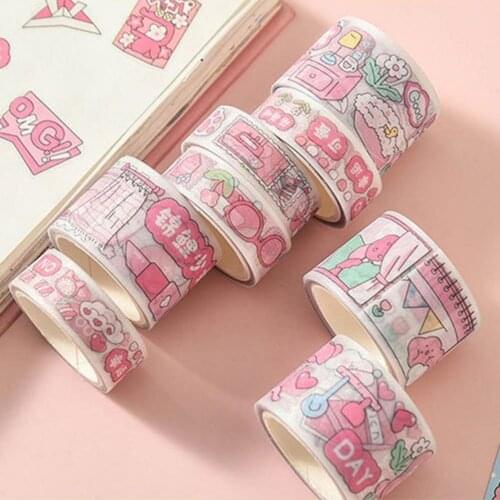 8 Rolls/Set Adhesive Washi Tape Masking Tape Decorative Adhesive Tape Sticker DIY Scrapbooking Diary Stationery School Supplies
