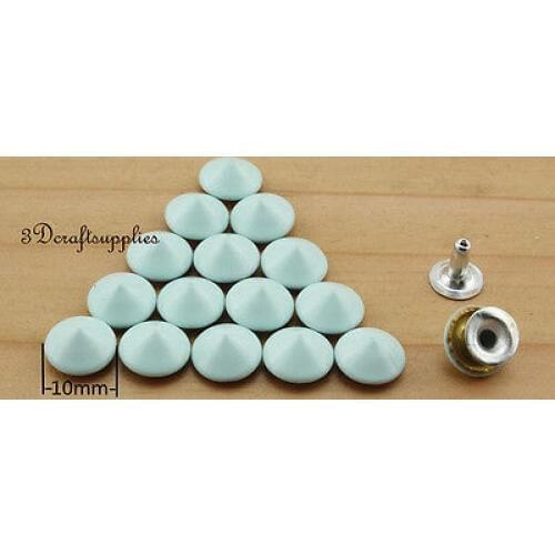 Rivets leather rivet bag clothing shoes Cone aqua blue 80 sets 10 mm AT85E