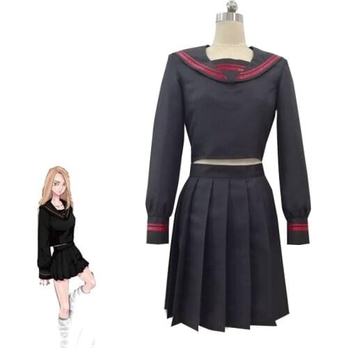 Anime Tokyo Revengers Cosplay Costumes Hooligan Black Uniform Girls Sailor Suit Female Role Play Clothing Custom Made