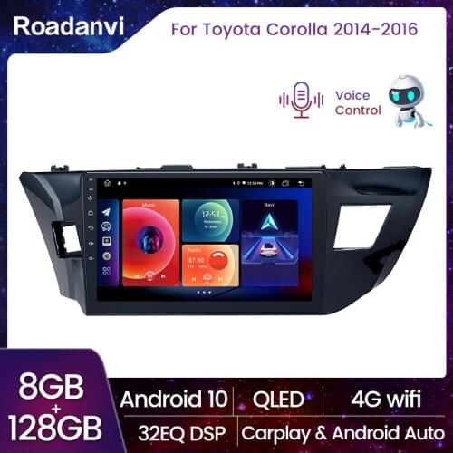 Android 10.0 1 Din Car radio Multimedia Video Player for Toyota Corolla Radio 2014 2015 2016 TDA7850 GPS navigation Carplay 64GB