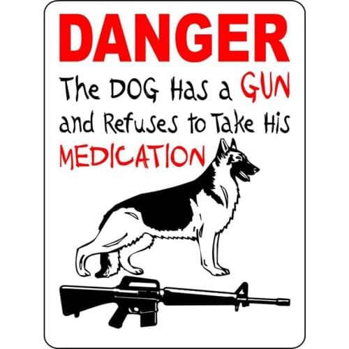 B-0013# DANGER Dog in Car Printed Self-adhesive Decal Car Sticker Waterproof Auto Decors on Bumper Rear Window