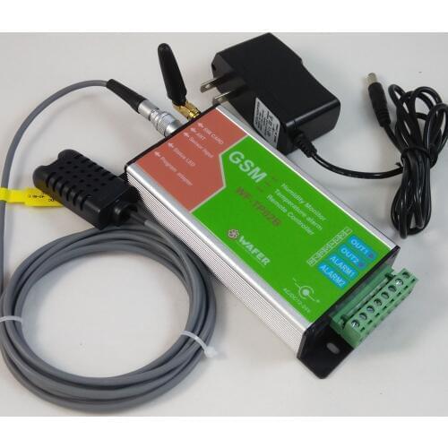 Free shipping Two relay output and 2 alarm input GSM Temperature & Humidity monitor and SMS alarm and Data logger through email