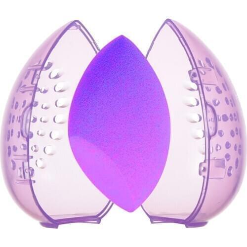 1pcs Hot Sponge Stand Storage Case Makeup Puff Holder Empty Cosmetic Egg Shaped Rack Transparent Makeup Puffs Drying Box