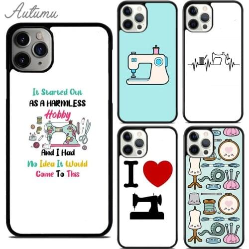 Heart beats for sewing machine Phone Case for iPhone 11 12 Pro Max mini X XR XS SE 2020 5 6S 7 8 Plus Samsung S9 S10 Cover shell