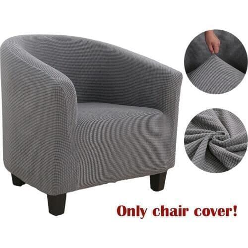 Home Elastic Club Chair Cover Fabric Linen Sofa Armchair Seat Cover Washable Seat Slipcovers Polyester and Spandex Chair Cover