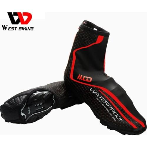 WEST BIKING Winter Cycling Shoes Cover Waterproof Windproof Warm Thermal Zipper Ciclismo MTB Bike Bicycle Shoe Cover Overshoes
