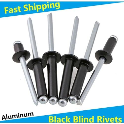 Black pull nail open aluminum core rivet decoration nail pull rivet M2.4-M5 50Pcs