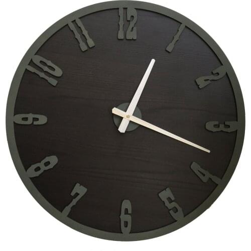 North Designed Tuşpa Mildew Green Decorative Wall Clock 48 Cm