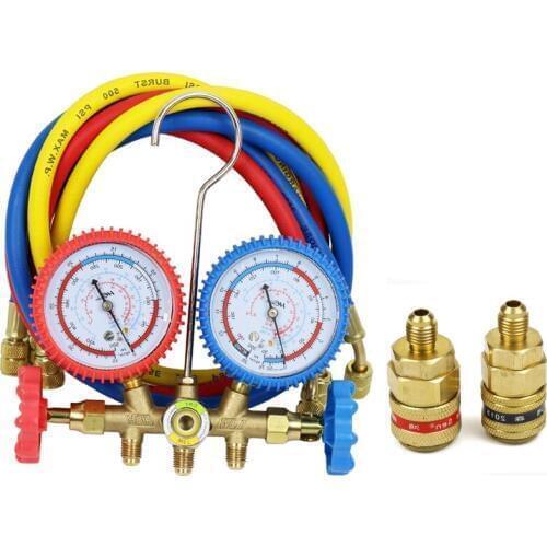 For Household/Automobile Air Conditioning R134a R12 R22 R404a A/C Manifold Gauge Set Various Combinations With 1/4'' SAE Hose