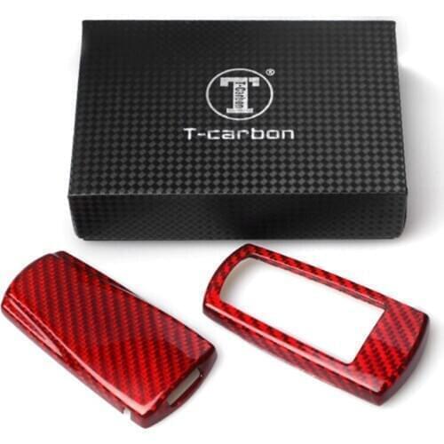 For Volkswagen CC 2009-2012 & Passat B6 2006-2010 Car Real Carbon Fiber Remote Key Cover Case Red Shell