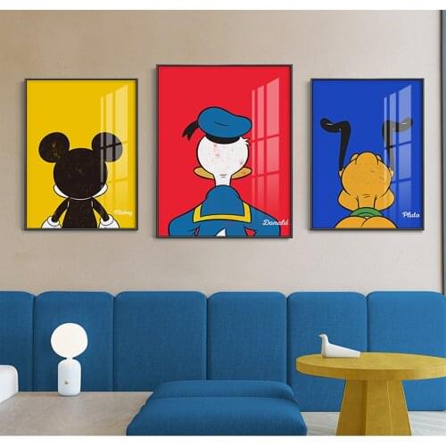 Donald Duck Mickey Mouse Printing Canvas Paintings Cartoon Posters Wall Art Picture for Living Room Home Decoration No Frame
