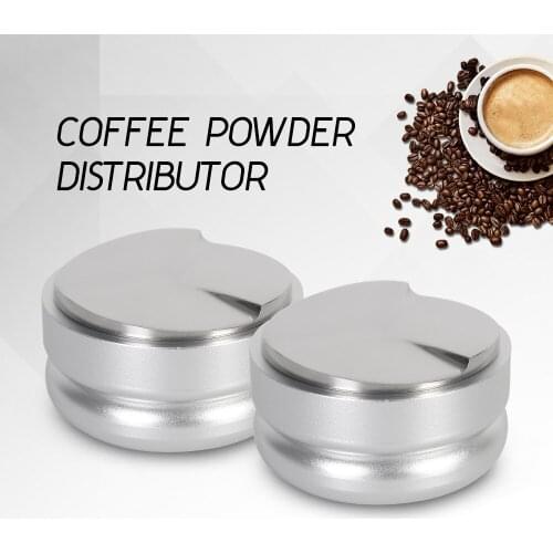 Coffee Powder Distributor Tamper Hammer Tools Stainless Steel 58mm Silver Black Color Flat Ripple Three Angled Slopes