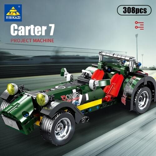 308Pcs KAZI City Speed Champions Car Building Blocks Diy Pull Back Mechanical Racing Technic Car Bricks Toys For Children Boys