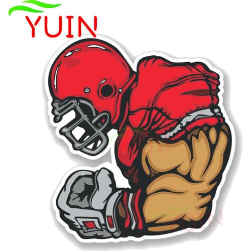 Personality American Football Sports Player Car Sticker Fashion Motorcycle Accessories PVC Decoration Waterproof Decal 14*13cm