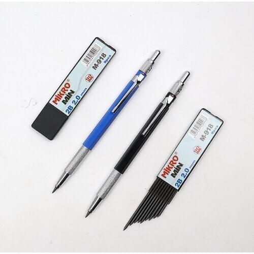 Mechanical Pencil 2.0mm High Quality Metal+Plastic Hexagon Holder Sketch Drawing Automatic Pencil Office Stationary Set for Kids