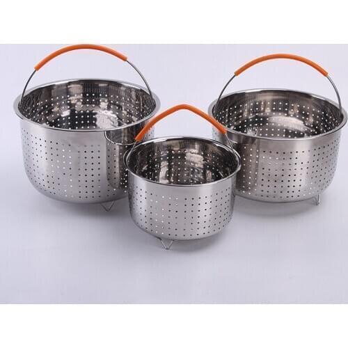 Multi-Function Stainless Steel Rice Cooker Steam Basket Pressure Cooker Anti-scald Steamer Vegetable Cleaning Basket OK 1113