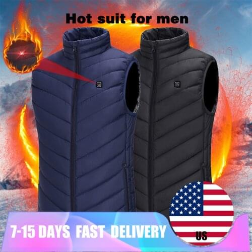 2021 Heated Jacket Fashion Men Coat Intelligent USB Electric Heating Thermal Warm Clothes Winter Heated Vest Plus S-5XL size