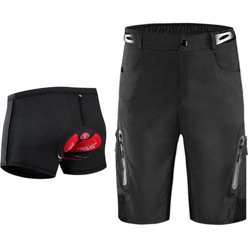 Mens Cycling Shorts 3D Gel Padded Bicycle Underwear Downhill Mtb Shorts for Hiking Motorcycle Black/green Mountain Bike Shorts