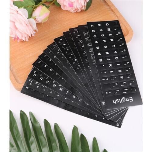 1PC Standard Waterproof 12Styles Language Keyboard Stickers Layout With Button Letters Alphabet For Computer Keyboard Protective