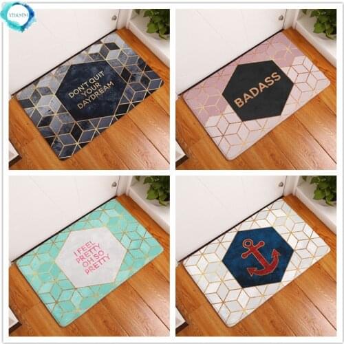 Nordic Waterproof Anti-Slip Anchor Mat Geometric Letters Carpets Bedroom Rugs Decorative Stair Mats Home Decor Crafts 40x60cm
