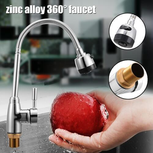 Zinc Alloy 360 Degree Rotatable Faucet Top Hot Cold Mixer Tap Rotating Faucets Practical Home Kitchen Wash Basin Faucets Tools