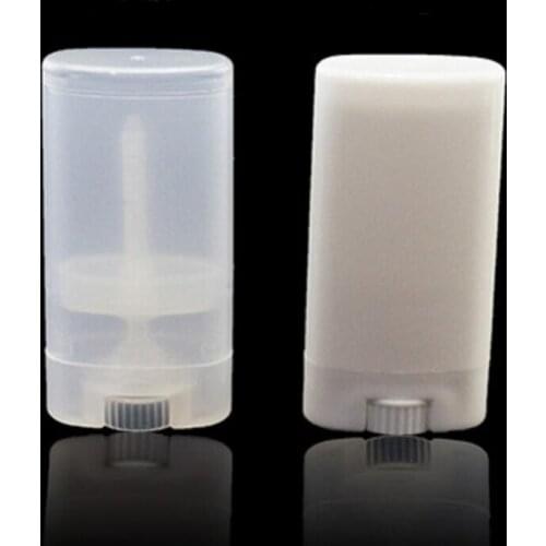 500pcs 15ml Clear/White Deodorant Container Lotion Bar 15g Oval Twist Tube Round Lip Balm Tube