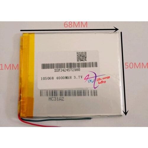 Size 105068 3.7V 4000mah tablet battery with Protection Board For PDA Tablet PCs Digital Products Fr