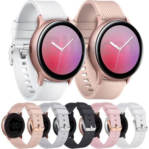 20mm Watch Strap Band For Samsung Galaxy Watch Active 2 40mm 44mm /Galaxy 42MM Watchbands Wristband Silicone Sport bracelet