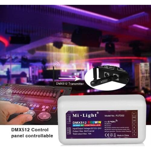 [Seven Neon]Free DHL shipping 2.4G Mi-Light RF wireless WIFI DMX512 RGB+CCT LED light Controller adjustable color temperature