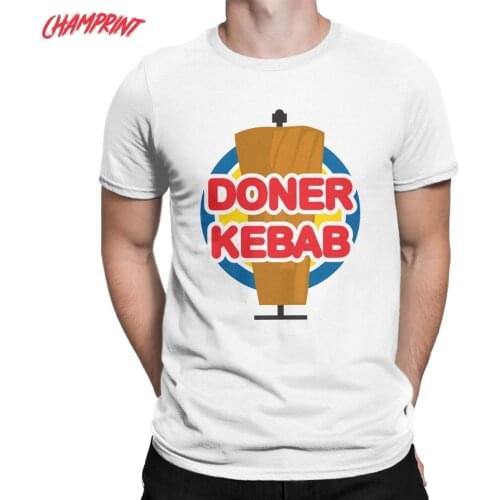Doner Kebab King Graphic Funny T Shirts Men 100% Cotton Vintage T-Shirts O Neck Tees Short Sleeve Tops Graphic Printed