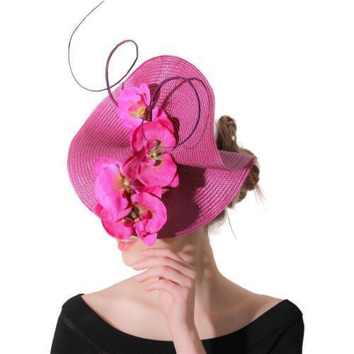 Morning Glory Decoration Purple Cocktail Church Fascinators Accessories Hair Clip Ladies Headwear Hairpin Black Party Headpieces