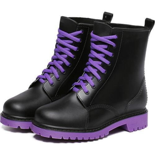 Thickening and Wear-Resistant Lady Martins Sand Rubber Shoes with Large-Size Fashion Slip-proof Low-barrel Rainshoes