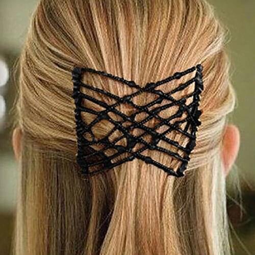 Vintage Women Beaded Hair Comb Hairpins Elastic Magic Hair Comb Hair Styling Headwear Hair Accessory
