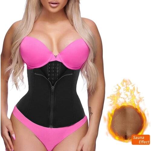 YAGIMI Women Neoprene Wasit Trianer with Zip Hook Lose Weight Belly Belt Body Shaper Underbust Corset Slimming Shapewear Fajas